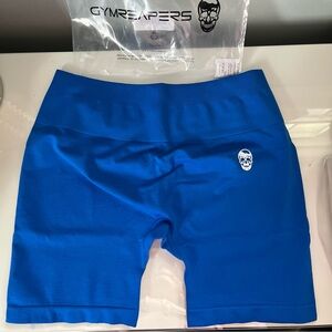 Gymreapers Women's Blue Infinity Shorts Large NWOT